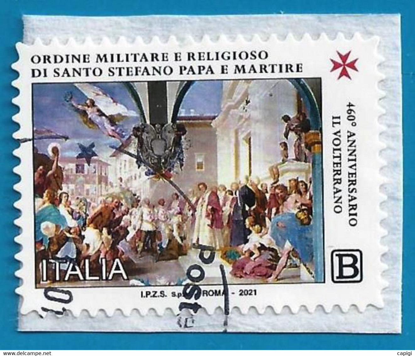 2021 - ITALIA - ORDINE MILITARE E RELIGIOSO DI SANTO STEFANO PAPA E MARTIRE - USATO SU FRAMMENTO #2 - 2021-...: Oblitérés