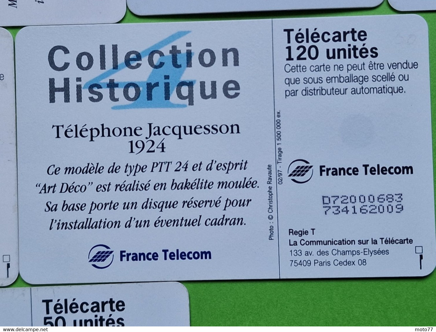 Lot série des 23 cartes téléphonique de France - VIDE - Télécarte Cabine téléphone - Histoire COMBINES de TÉLÉPHONE 1998