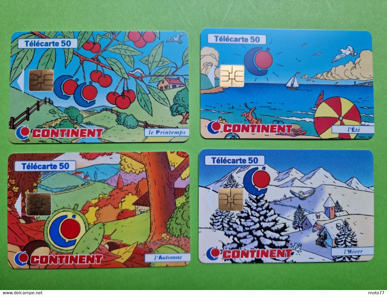 Lot Série Des 4 Cartes Téléphonique De France - VIDE - Télécarte Cabine Téléphone - CONTINENT - Les 4 Saisons - 1997 98 - Seizoenen