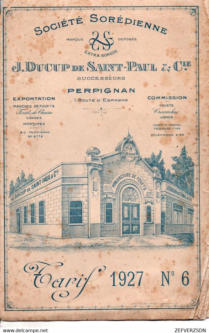 CATALOGUE DE VENTE CANNES CANNE FOUET FOUETS PERPIGNAN 66 PYRENEES ORIENTALES CRAVACHE - Old Professions