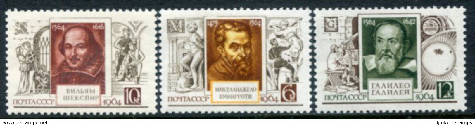 SOVIET UNION 1964 Cultural Personalities MNH / **.  Michel 2904, 3005-06 - Nuevos