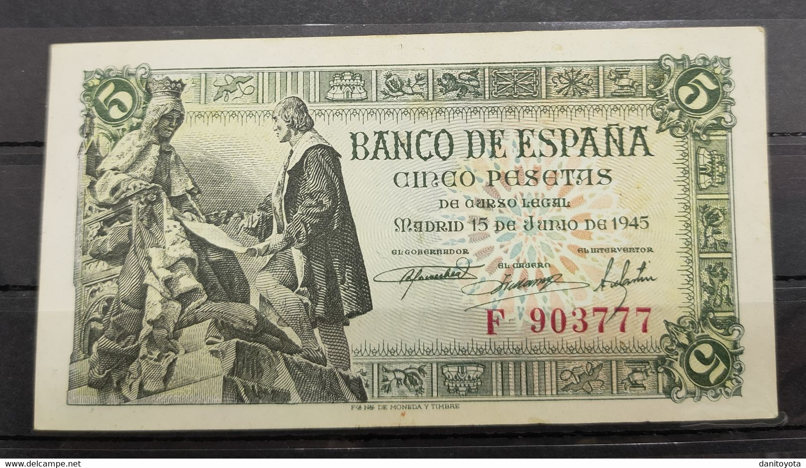 ESPAÑA.  EDIFIL 449a. 5 PTAS CAPITULACIONES DE SANTA FE. CONSERVACIÓN EBC+ - 5 Pesetas