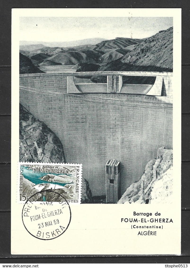 FRANCE. N°1203 De 1959 Sur Carte Maximum. Barrage En Algérie. - Agua