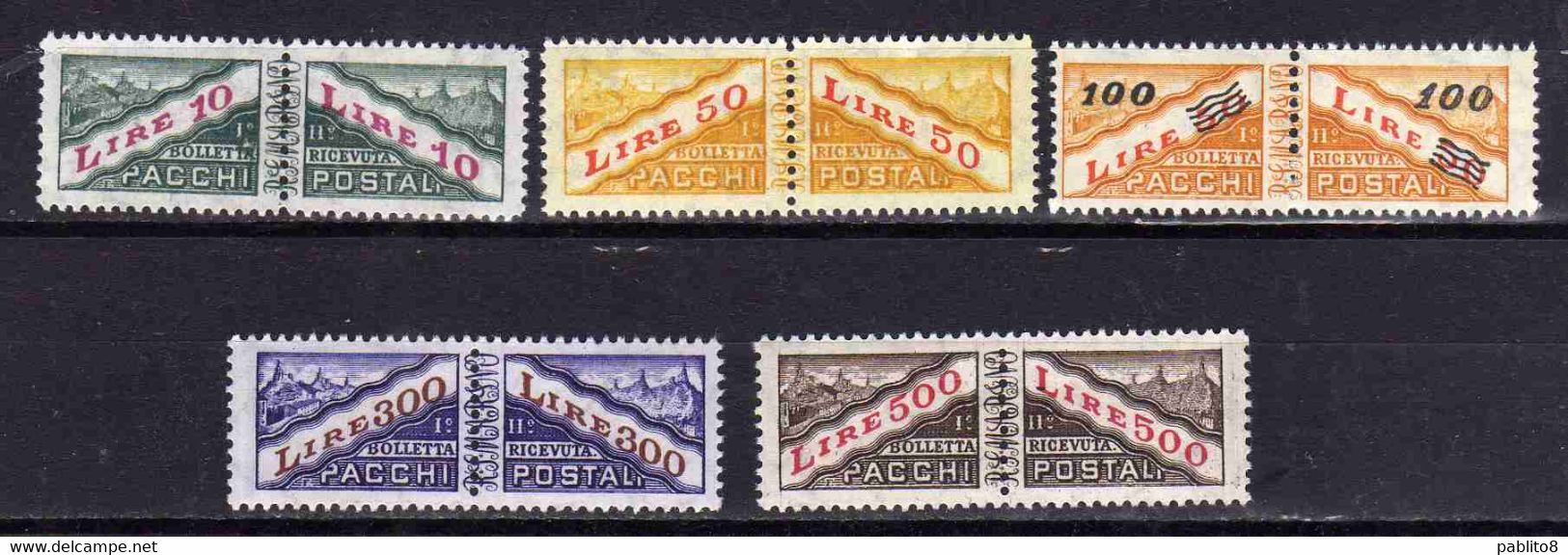 SAN MARINO 1956 1961 PACCHI POSTALI PARCEL POST STELLE STARS SERIE COMPLETA COMPLETE SET MNH - Parcel Post Stamps