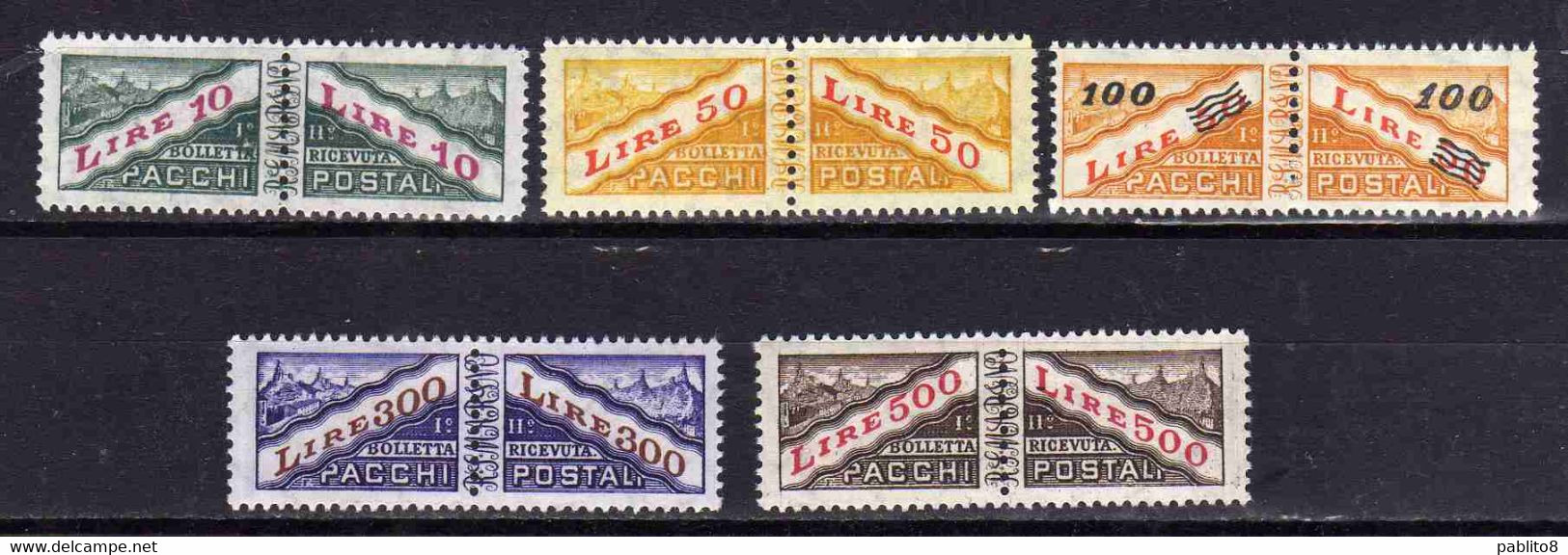 SAN MARINO 1956 1961 PACCHI POSTALI PARCEL POST STELLE STARS SERIE COMPLETA COMPLETE SET MNH - Paketmarken