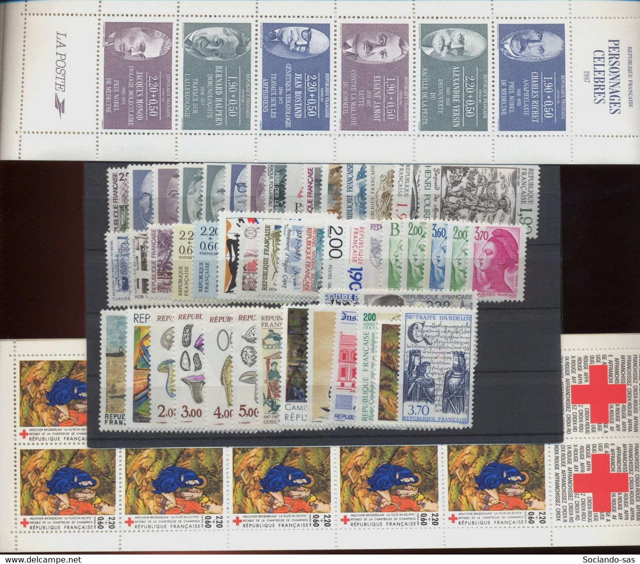 FRANCE - Année Complète 1987 + Carnets - N°Yv. 2452 à 2500 - Complet - Neuf Luxe ** / MNH / Postfrisch - 1980-1989