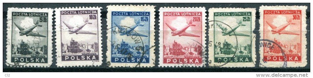 POLOGNE - Y&T Poste Aérienne 10 à 15 (série Complète) - Used Stamps