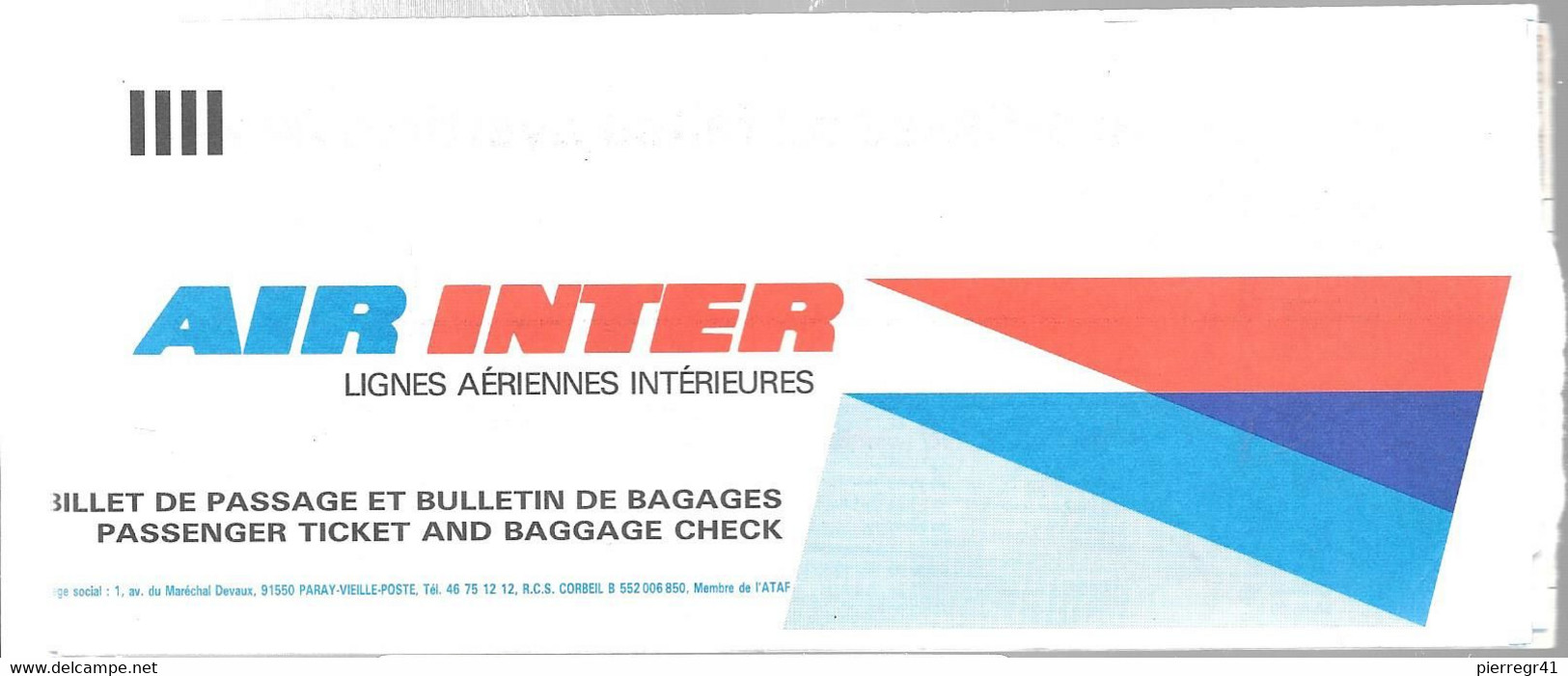 BILLET AVION--Cie AIR INTER-1992-VOL AIR INTER-PARIS ORLY/NICE/PARIS ORLY-+Guide N°1-1990-Passerelle-TBE-RARE - Europe