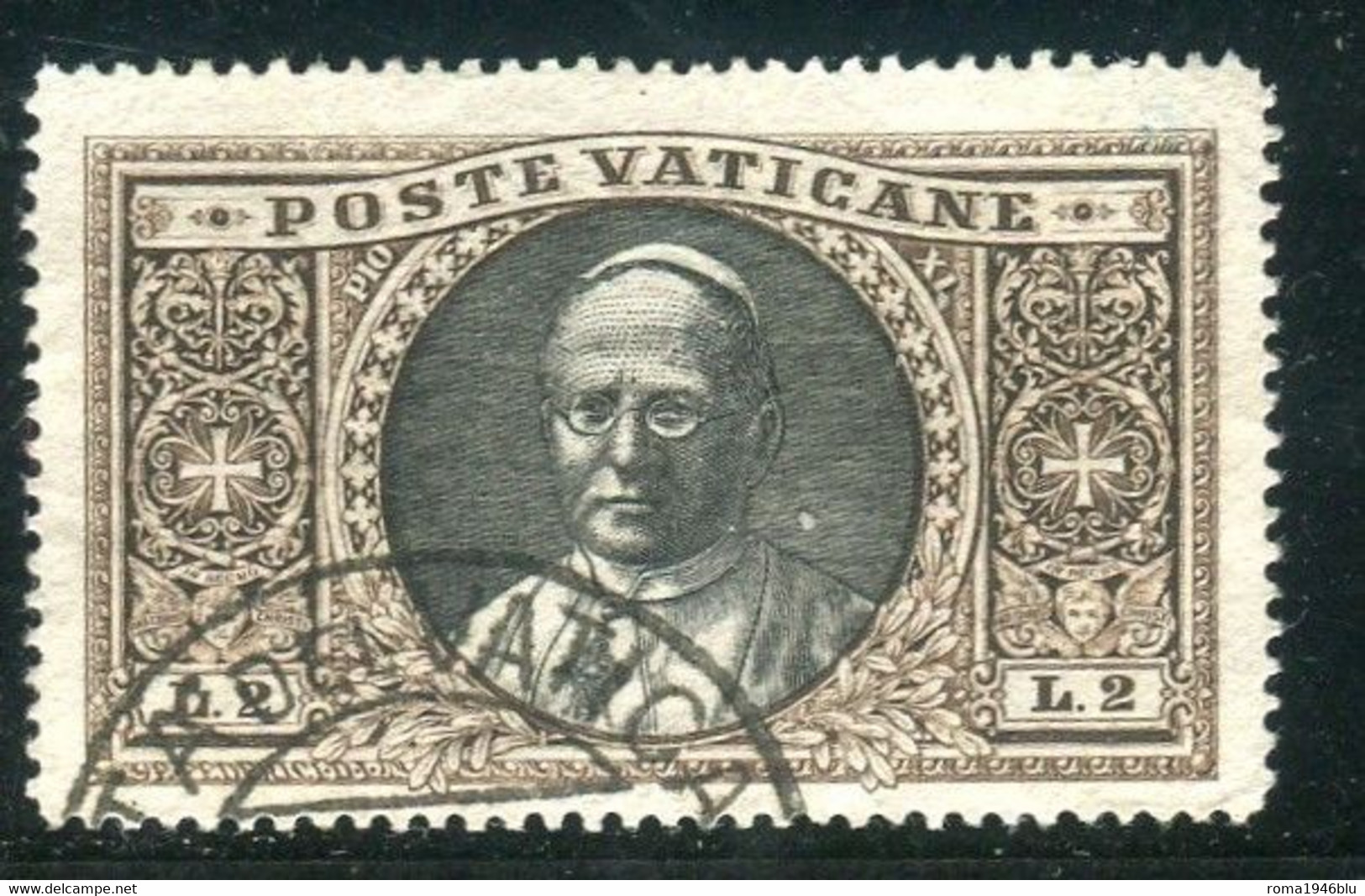 VATICANO 1933 GIARDINI E MEDAGLIONI 2 LIRE USATO - Used Stamps