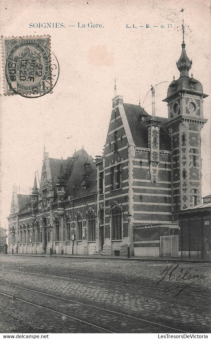 Soignies - La Gare - L L - BELGIQUE - Carte Postale Ancienne - Soignies