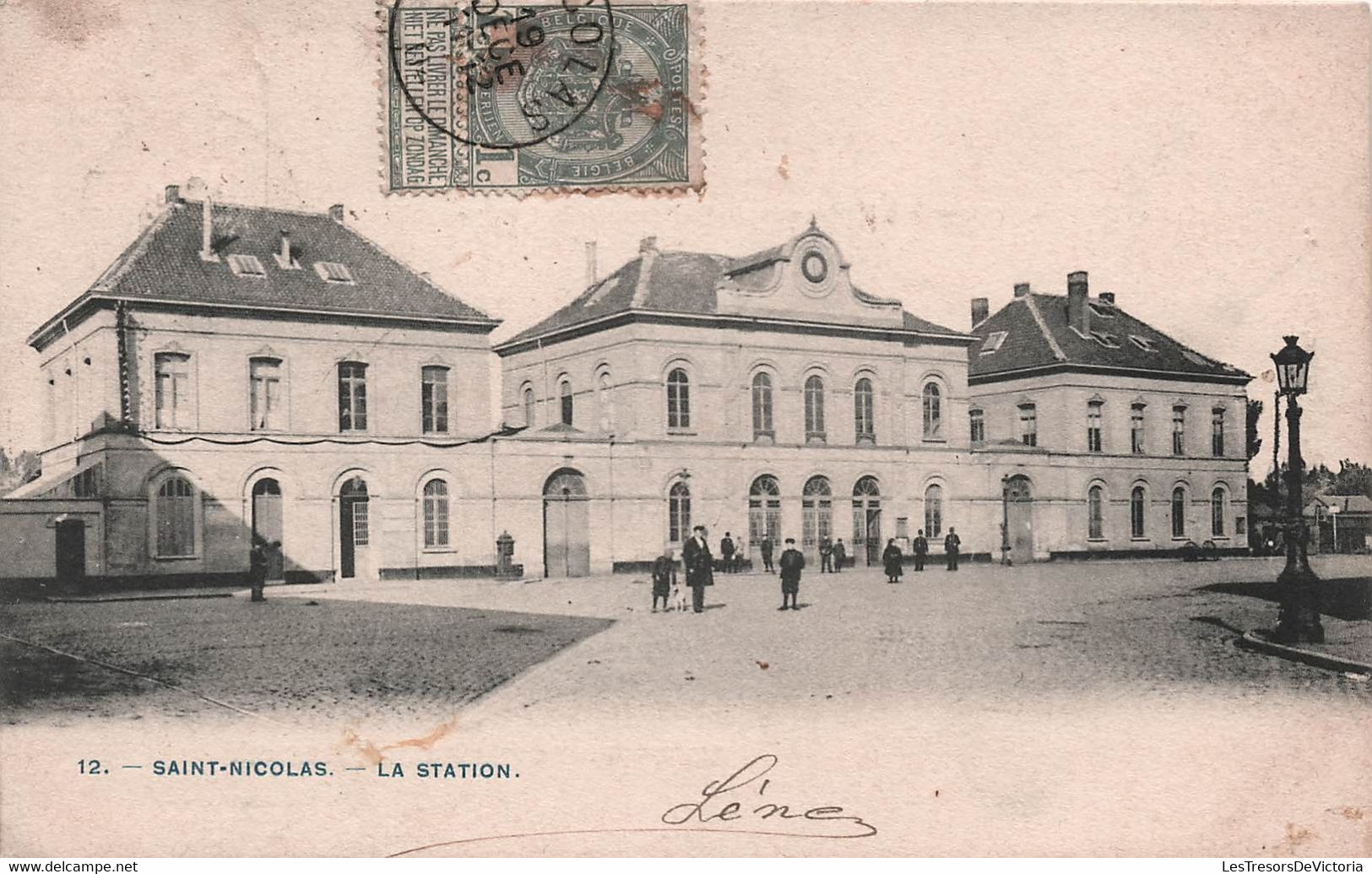 Saint Nicolas - La Station - Animé - BELGIQUE - Carte Postale Ancienne - Saint-Nicolas