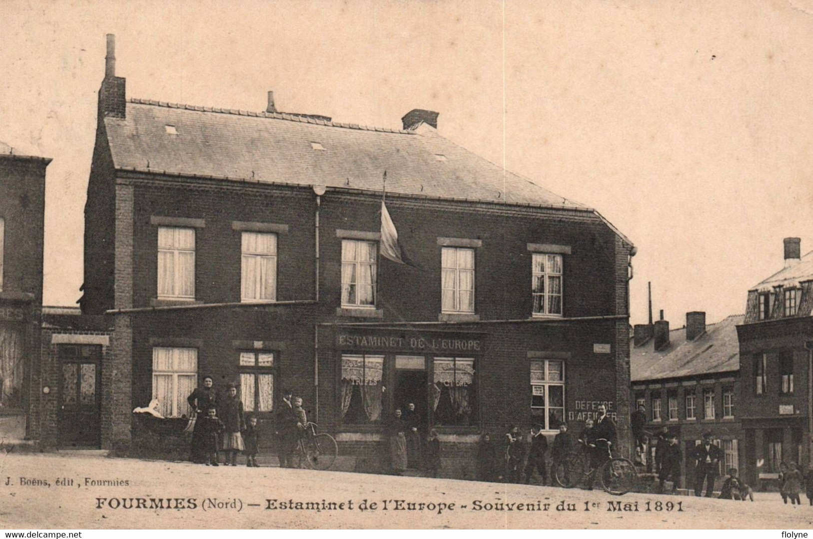 Fourmies - Estaminet Café De L'Europe - Souvenir Du 01 MAI 1891 - Les Villageois - Fourmies