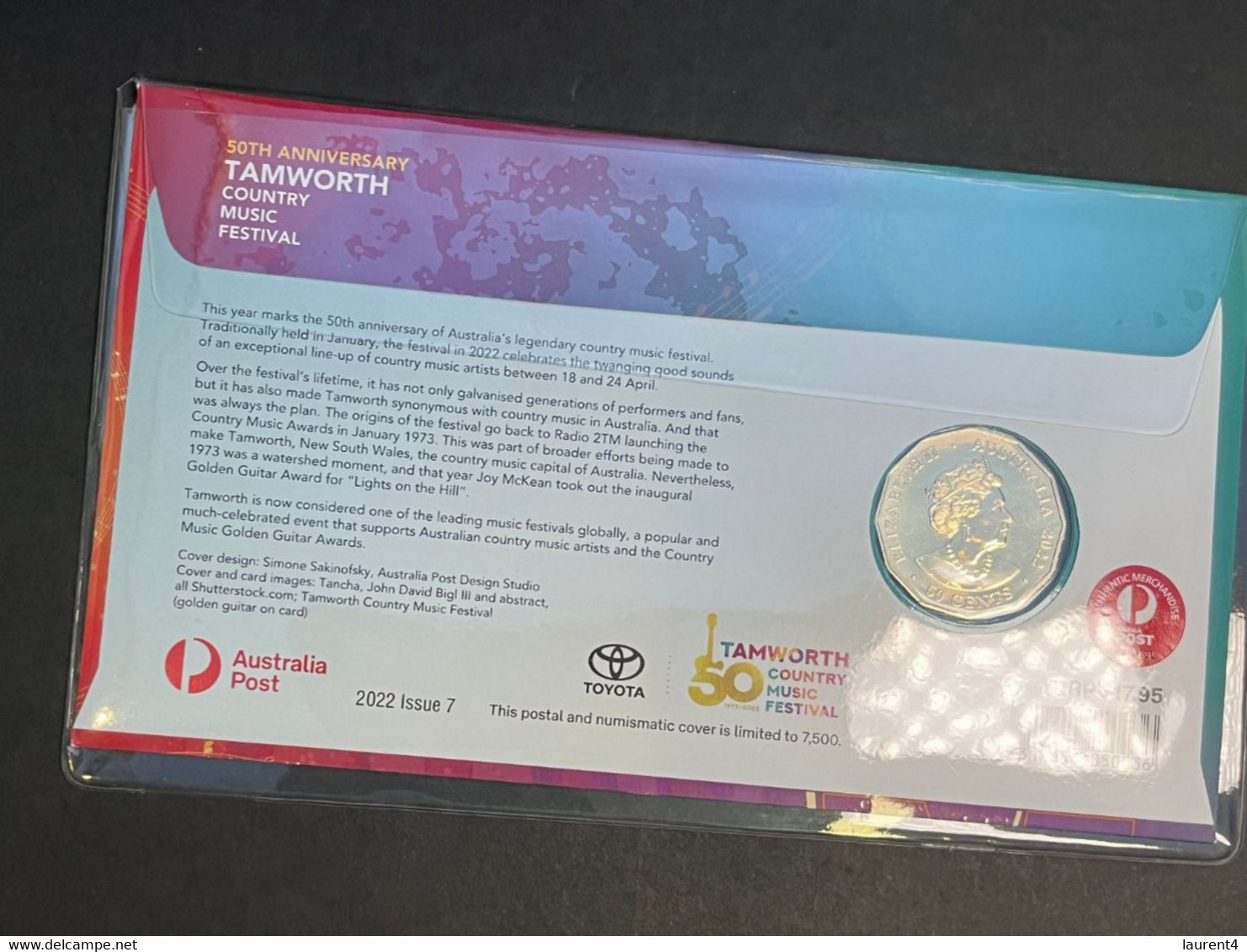 (2 Oø 32) Australia PNC (gold 50 Cents Coin) Tamworth Country Music Festival 50th Anniversary - 50 Cents