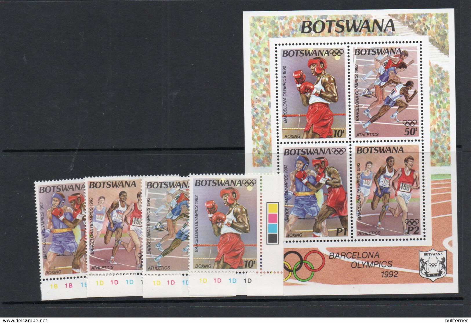 BOTSWANA  -  21992 - BARCELONA OLYMPICS  SET OF 4 + SOUVENIR SHEET   MINT NEVER HINGED - Botswana (1966-...)