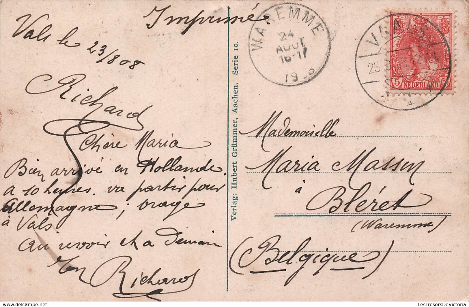 Représentation De Timbres Neerlandais Allemand Belge Et Neutraal Gebiet - Carte Postale Ancienne - Timbres (représentations)