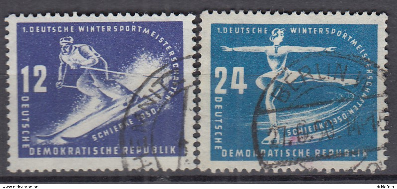 DDR  246-247, Gestempelt, Wintersport, 1950 - Gebraucht