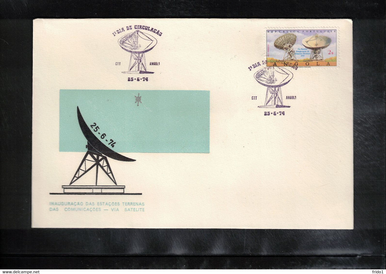 Angola 1974 Space / Raumfahrt Satellites + Communication FDC - Afrika