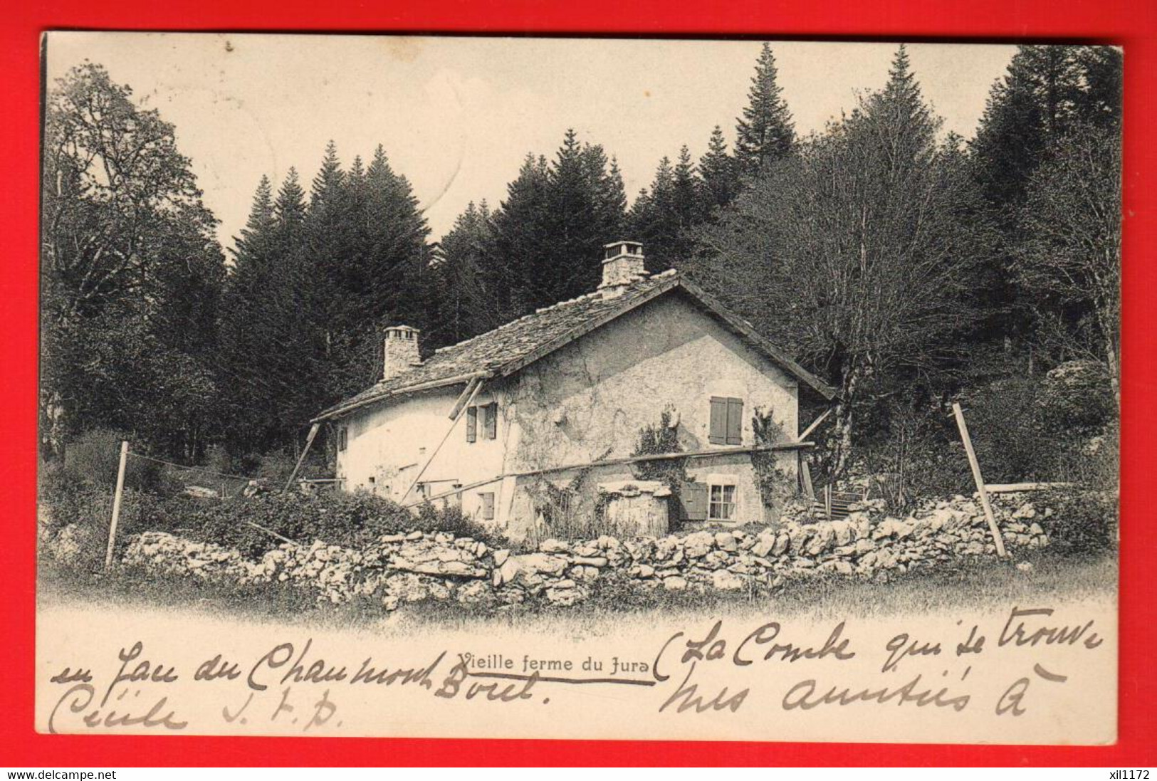 VAZ-15 RARE Vieille Ferme Du Jura La Combe Située En Face Du Chaumont Cachets Chaumont Et Locle 1906 - Le Locle