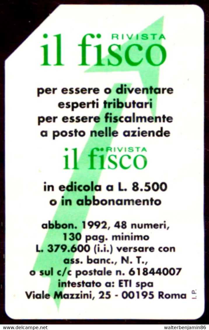 G 185 C&C 2242 SCHEDA USATA IL FISCO VERDE 10.000 L. VARIANTE FALLA BIANCA - Fouten & Varianten