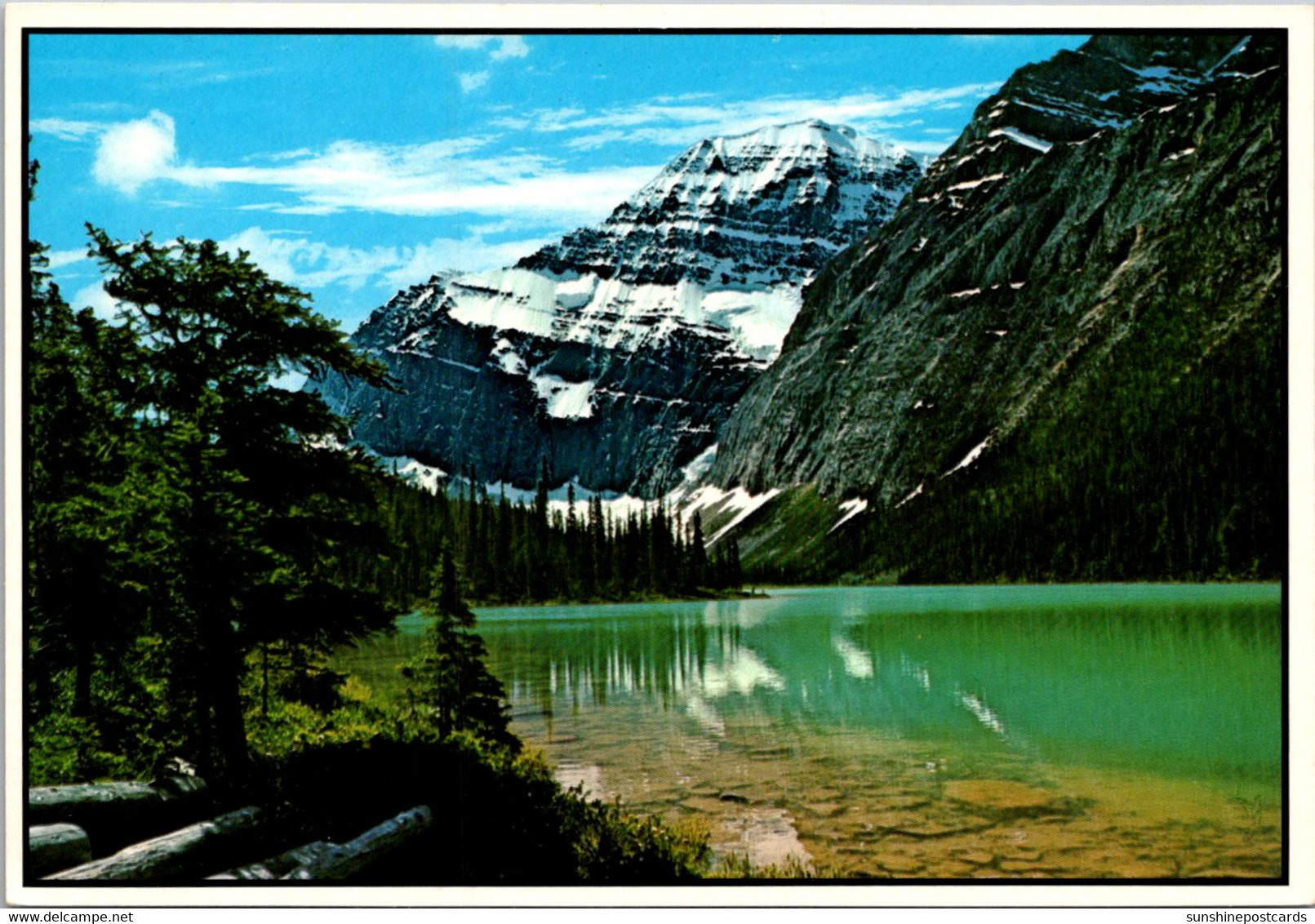 Canada Jasper National Park Mount Edith Cavell With Cavell Lake In Foreground - Jasper