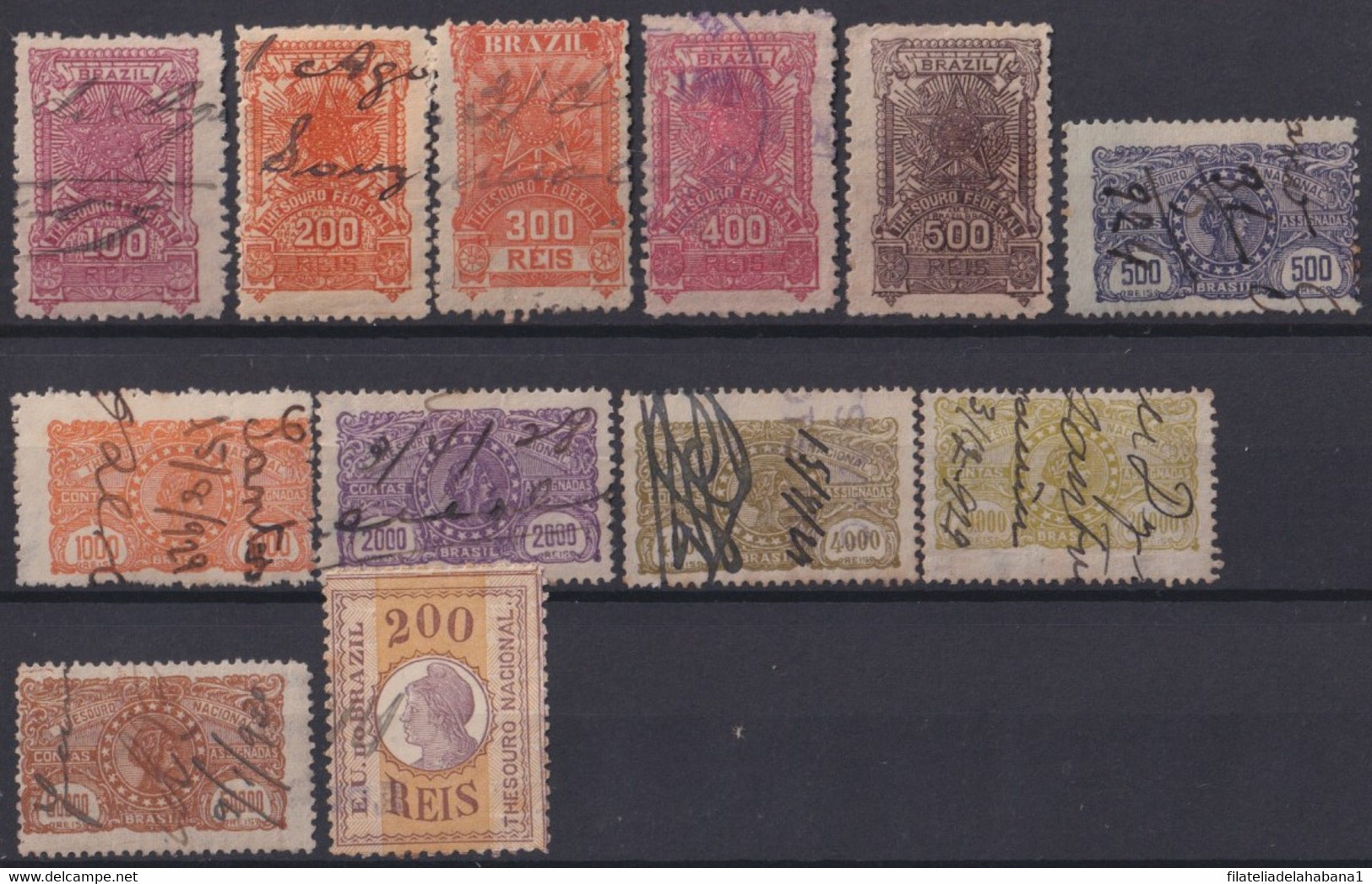 F-EX28946 BRAZIL BRASIL S.XX REVENUE STAMPS LOT ALL DIFFERETS TREASURE. - Segnatasse