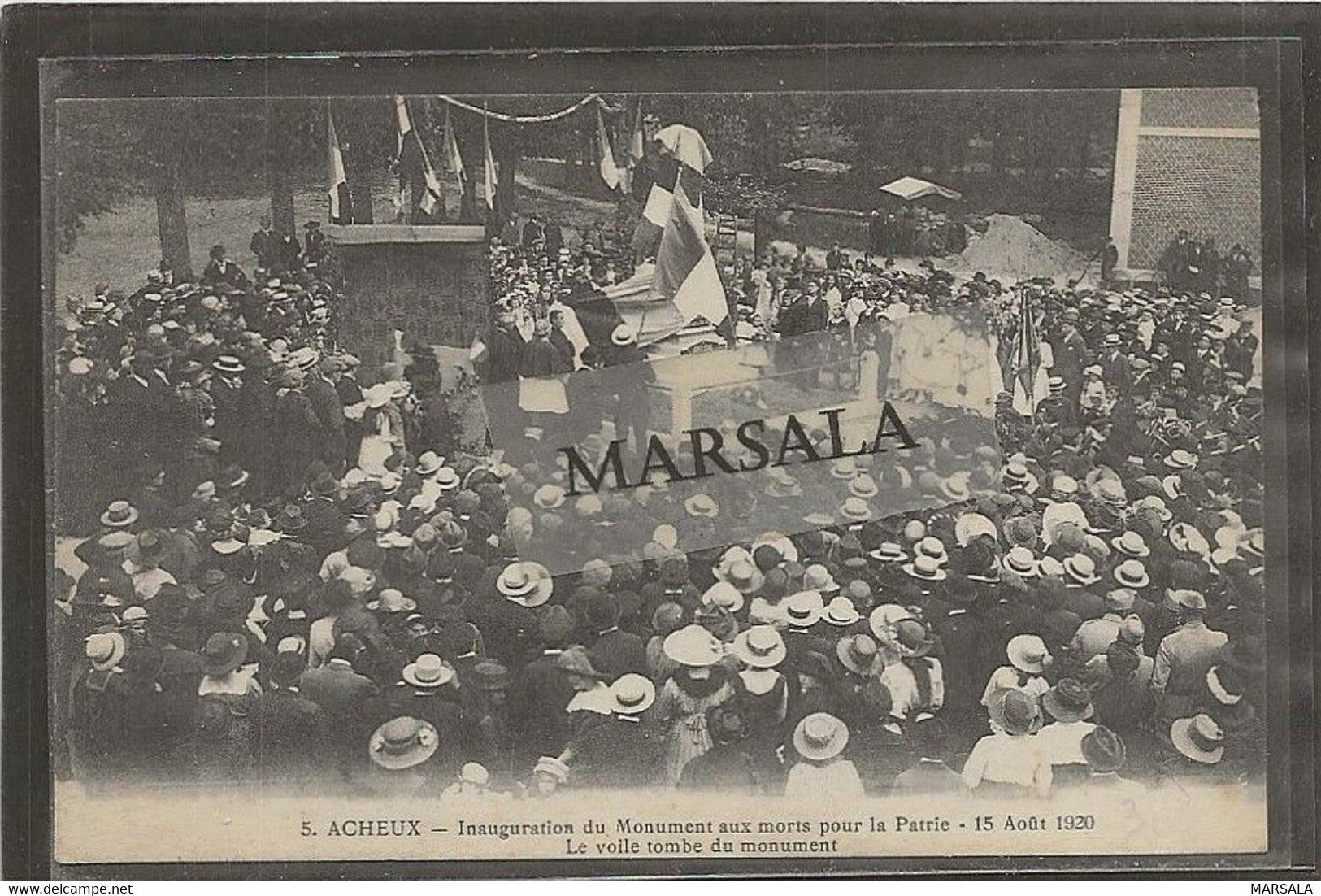 CPA  Acheux Inauguration Du Monument Aux Morts Pour La Patrie 15 Aout 1920 - Acheux En Amienois