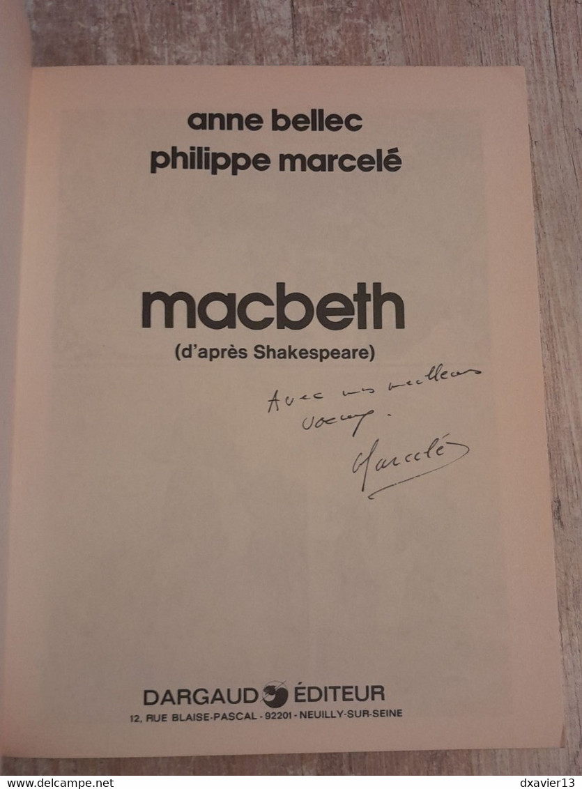 Bande Dessinée Dédicacée -  Collection Pilote 21 - Macbeth (1979) - Dediche