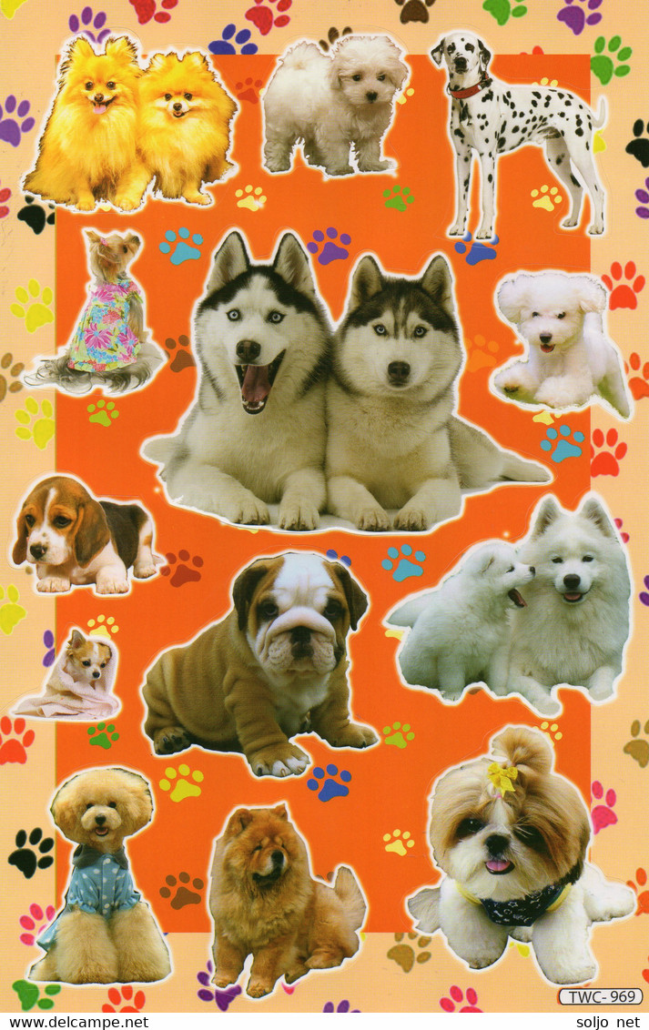 Hunde Tiere Aufkleber / Dog Sticker A4 - Scrapbooking