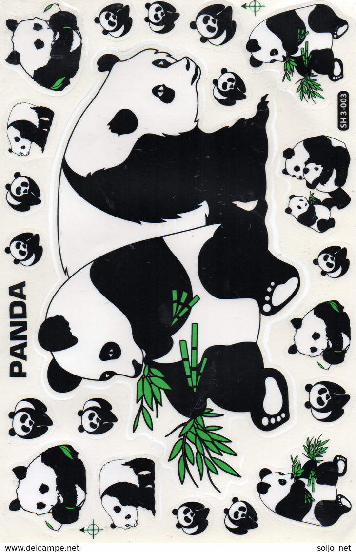 Pandabär Tiere Aufkleber / Panda Bear Sticker A4 1 Bogen 27 X 18 Cm ST041 - Scrapbooking
