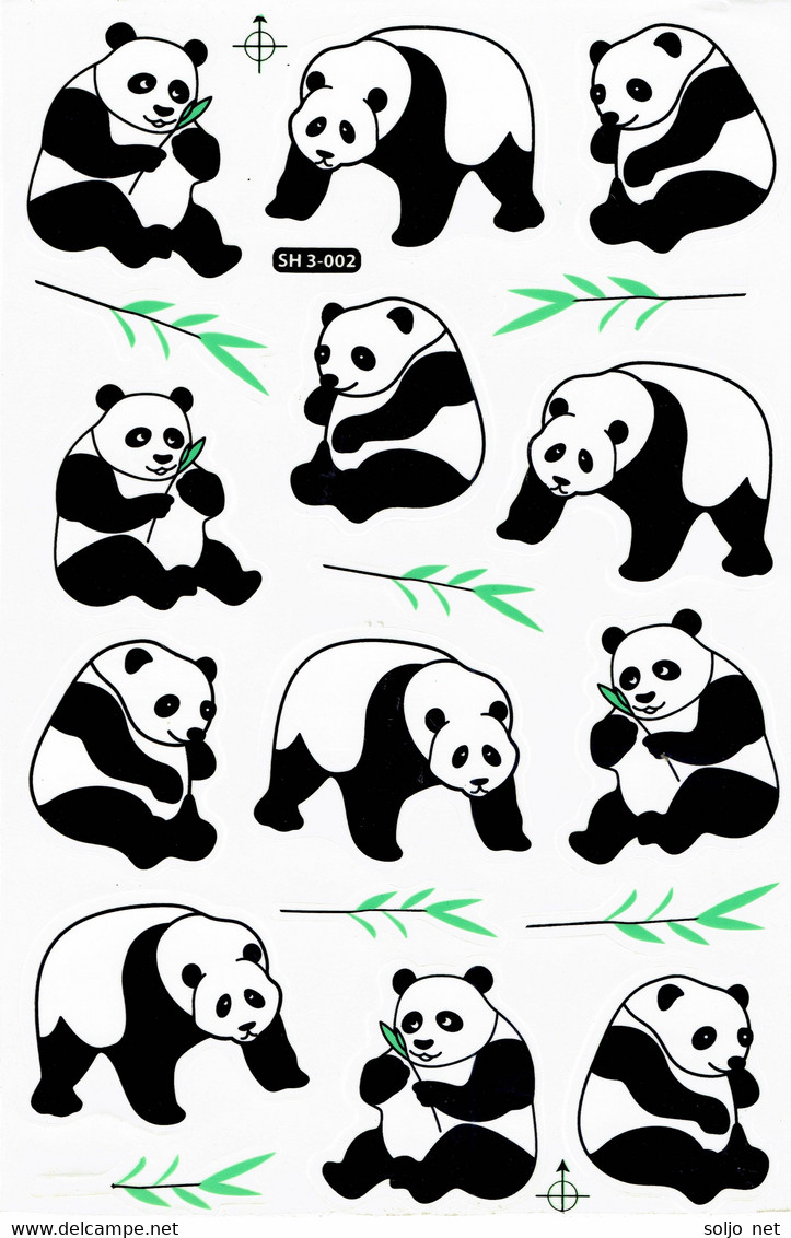 Pandabär Tiere Aufkleber / Panda Bear Sticker A4 1 Bogen 27 X 18 Cm ST257 - Scrapbooking