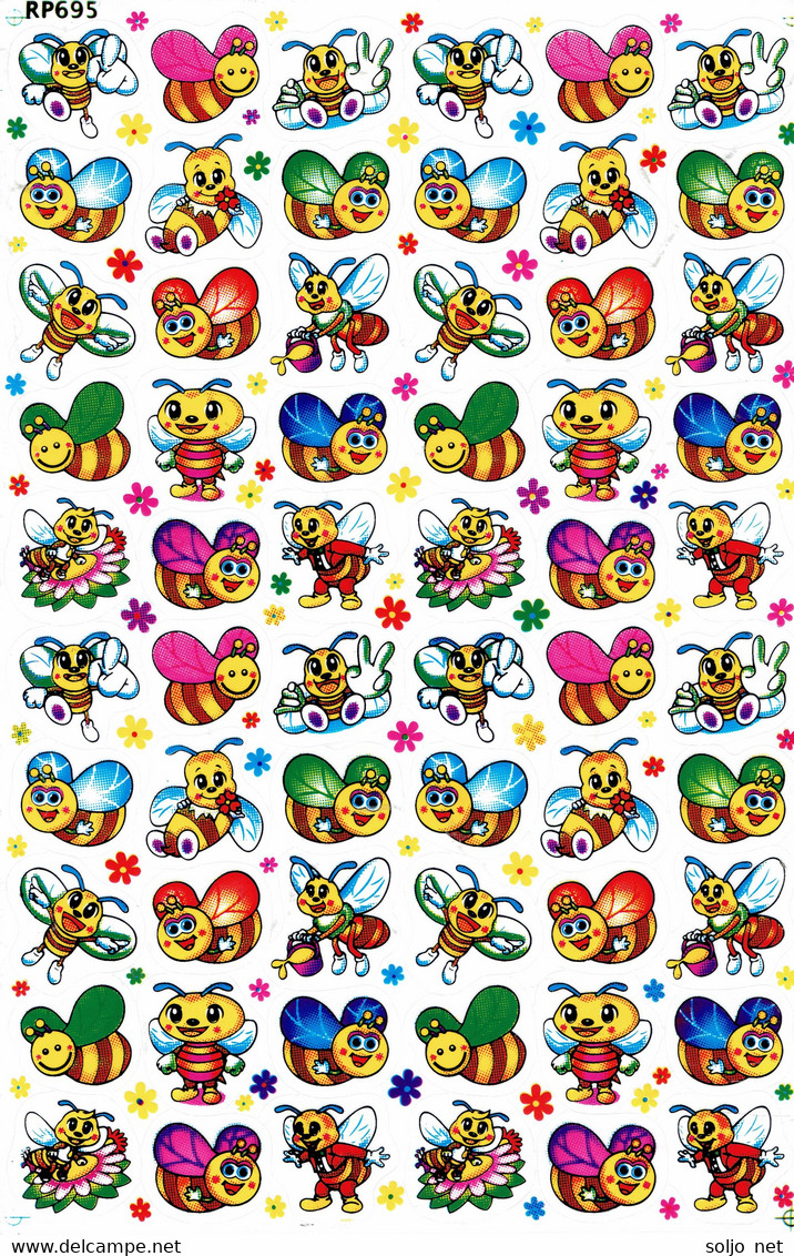 Biene Wespe Hummel Tiere Aufkleber / Bee Sticker A4 1 Bogen 27 X 18 Cm ST072 - Scrapbooking