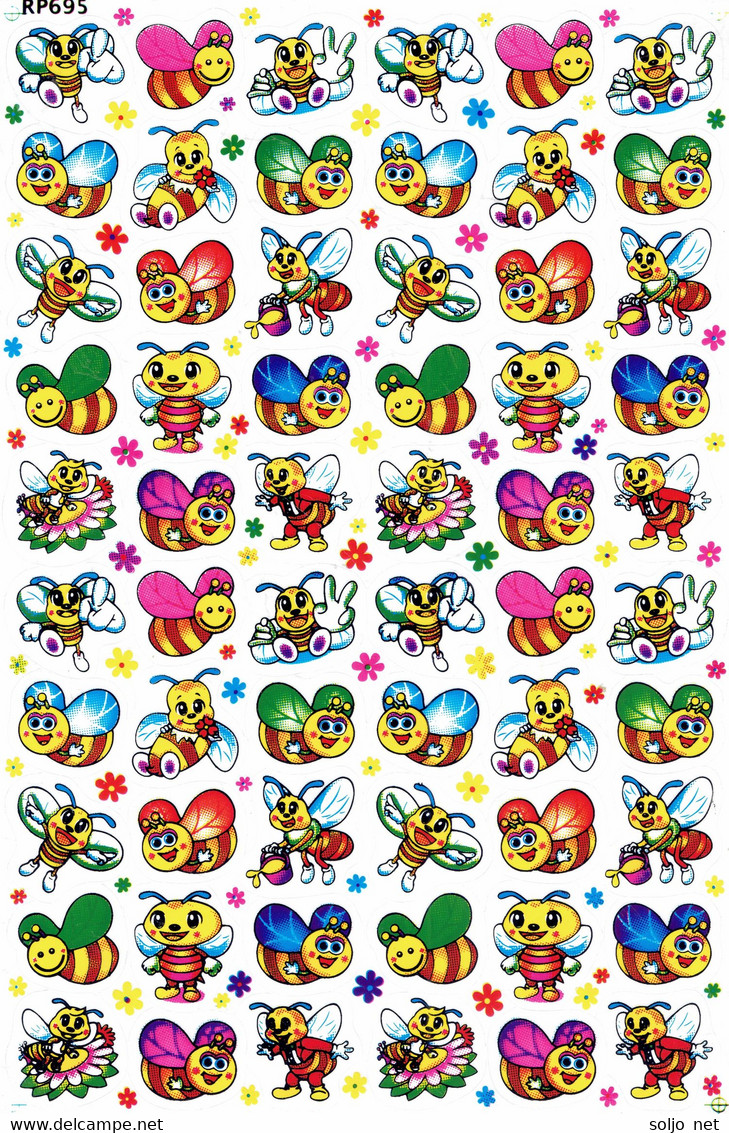 Biene Wespe Hummel Tiere Aufkleber / Bee Sticker A4 1 Bogen 27 X 18 Cm ST118 - Scrapbooking