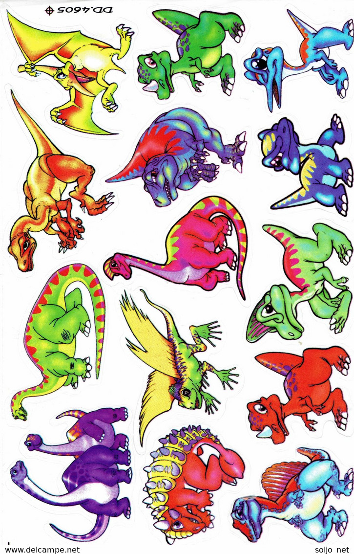 Dino Dinosaurier Tiere Aufkleber / Dinosaur Sticker A4 1 Bogen 27 X 18 Cm ST021 - Scrapbooking