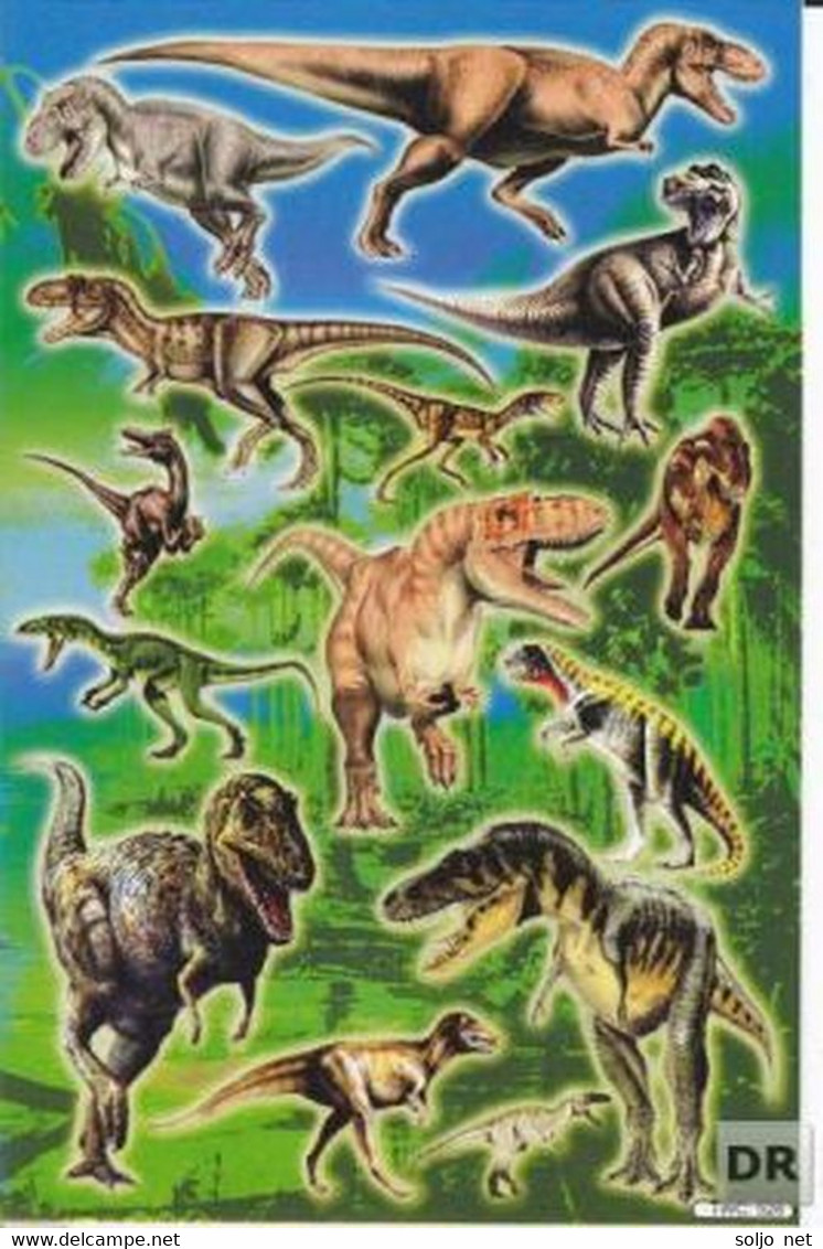 Dino Dinosaurier Tiere Aufkleber / Dinosaur Sticker A4 1 Bogen 27 X 18 Cm ST288 - Scrapbooking