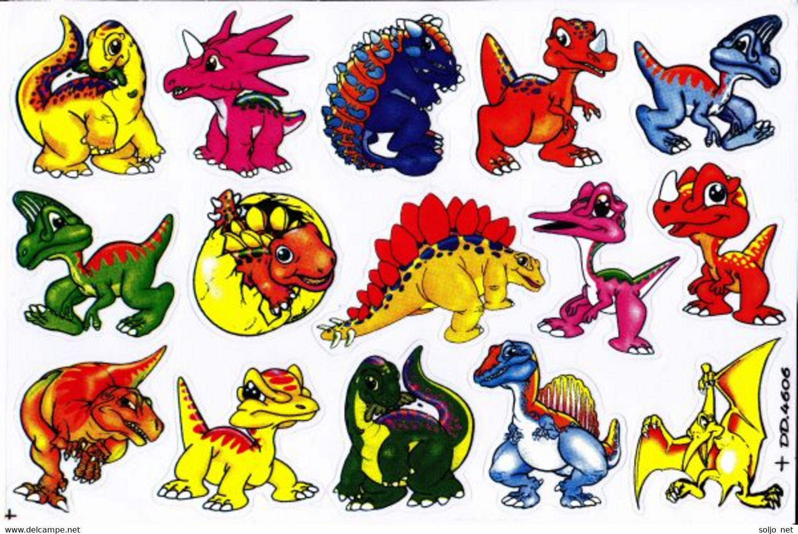 Dino Dinosaurier Tiere Aufkleber / Dinosaur Sticker A4 1 Bogen 27 X 18 Cm ST187 - Scrapbooking