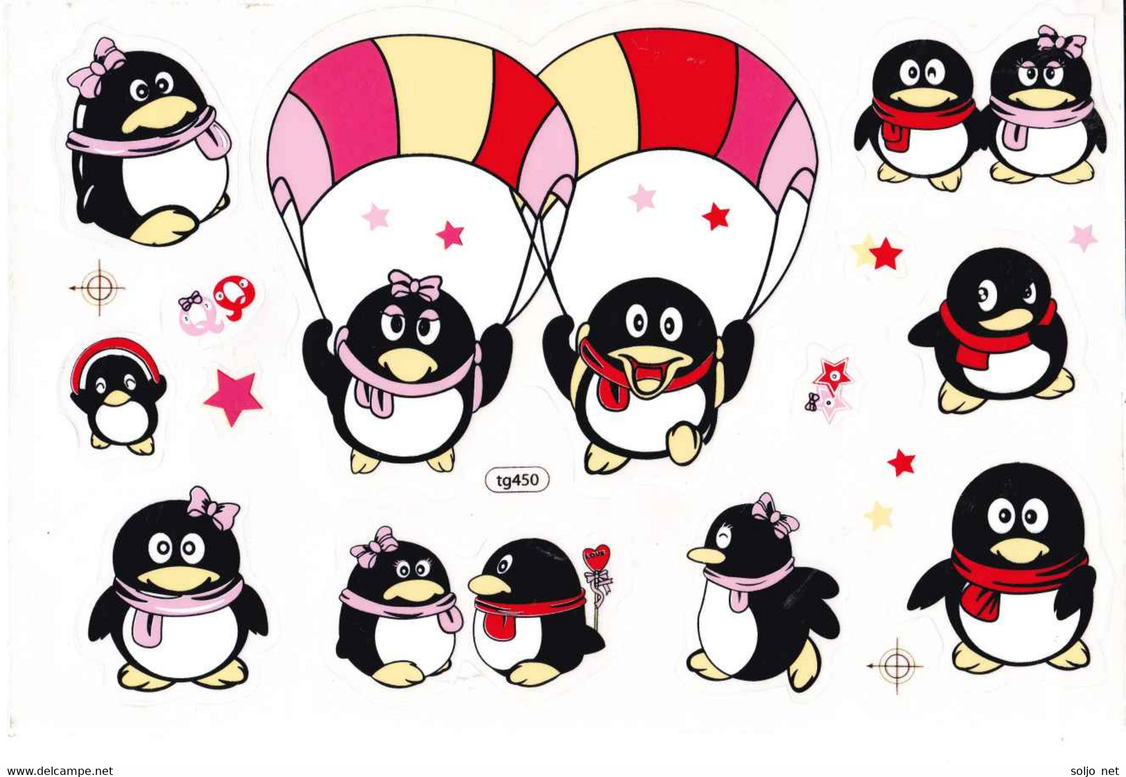 Pinguin Tiere Aufkleber / Penguin Animal Sticker A4 1 Bogen 27 X 18 Cm ST072 - Scrapbooking