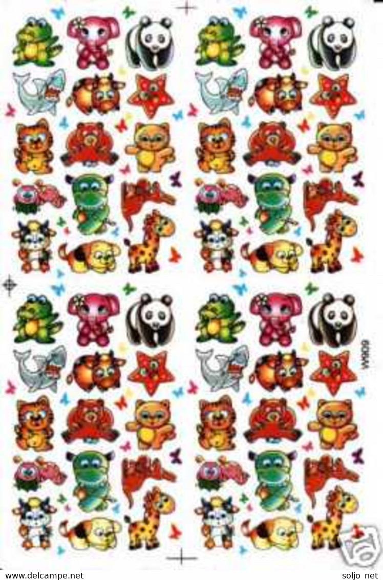 Safari Zoo Tiergarten Tiere Aufkleber / Animal Sticker A4 1 Bogen 27 X 18 Cm ST059 - Scrapbooking