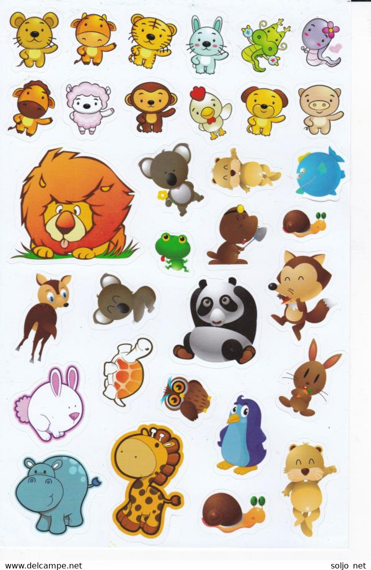 Safari Zoo Tiergarten Tiere Aufkleber / Animal Sticker A4 1 Bogen 27 X 18 Cm ST248 - Scrapbooking