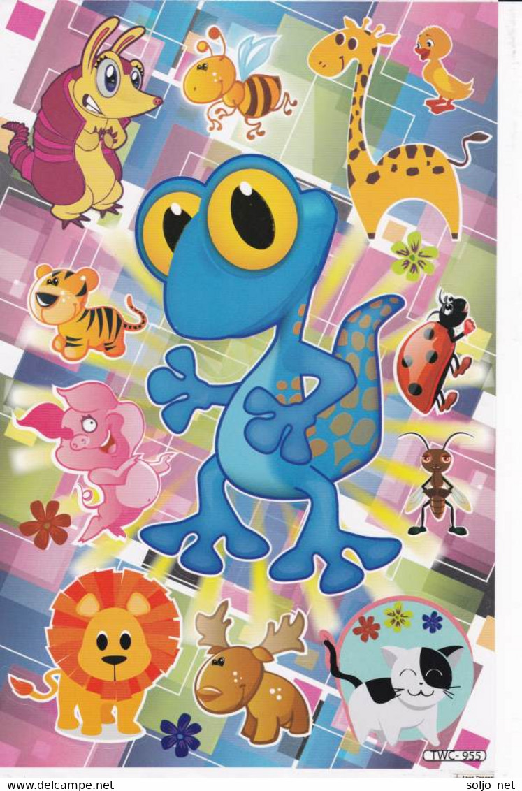 Safari Zoo Tiergarten Tiere Aufkleber / Animal Sticker A4 1 Bogen 27 X 18 Cm ST245 - Scrapbooking