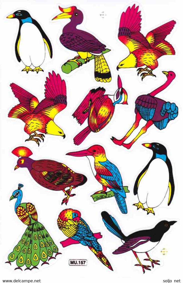 Vogel Tiere Aufkleber / Bird Sticker A4 1 Bogen 27 X 18 Cm ST414 - Scrapbooking