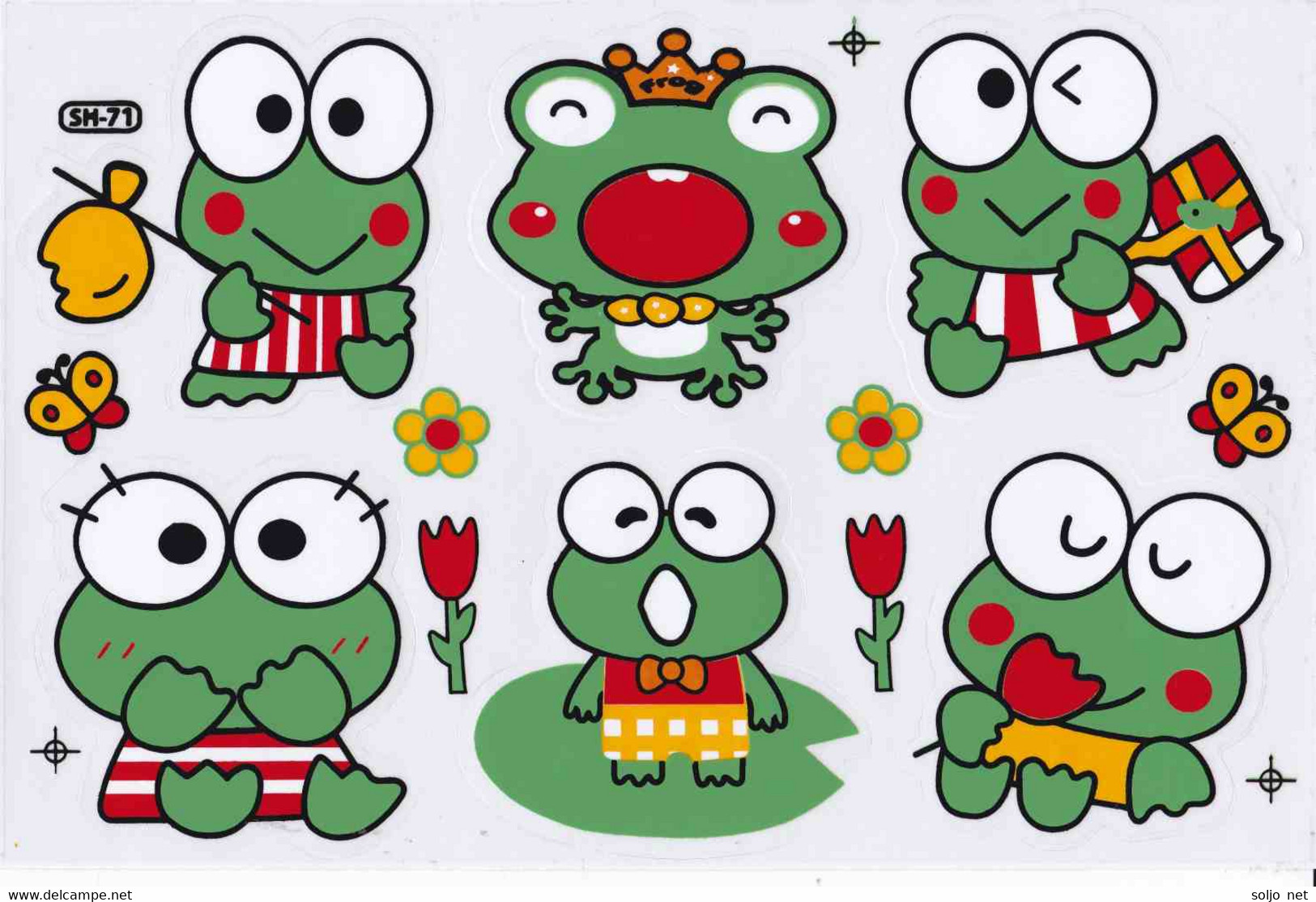 Frosch Tiere Aufkleber / Frog Sticker A4 1 Bogen 27 X 18 Cm ST263 - Scrapbooking