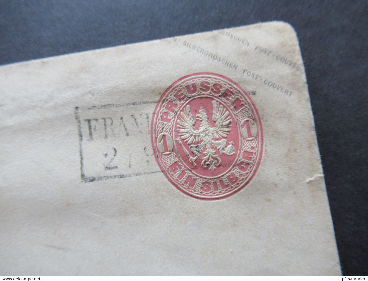 AD Preußen Um 1861 Ganzsachen Umschlag 1 Silbergroschen U 20 B Stempel Ra2 Frankenstein - Postwaardestukken