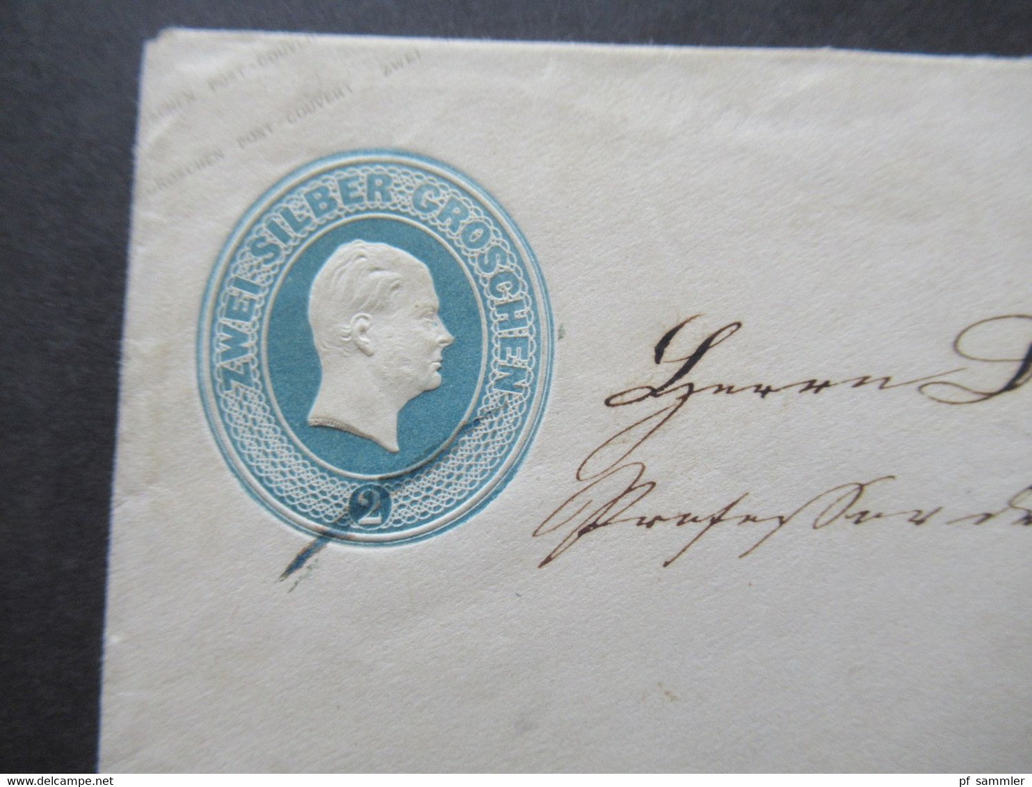 AD Preußen Um 1855 Ganzsachen Umschlag 2 Silbergroschen U 12 A Stempel Waldowstrenck Heute Polen Wałdowice - Enteros Postales