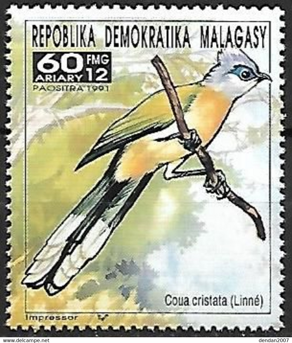 Malagasy (Madagascar) : MNH ** 1993 :    Crested Coua  -  Coua Cristata - Cuco, Cuclillos