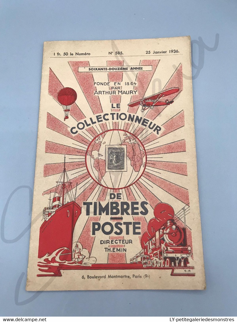 #RV8 - Le Collectionneur De Timbres-Poste Catalogue A. Maury - N°585 Janvier 1936 - Catalogues De Maisons De Vente