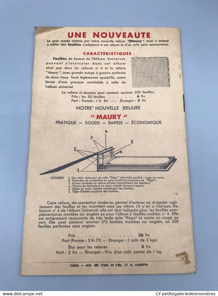 #RV8 - Le Collectionneur De Timbres-Poste Catalogue A. Maury - N°585 Janvier 1936 - Catalogi Van Veilinghuizen
