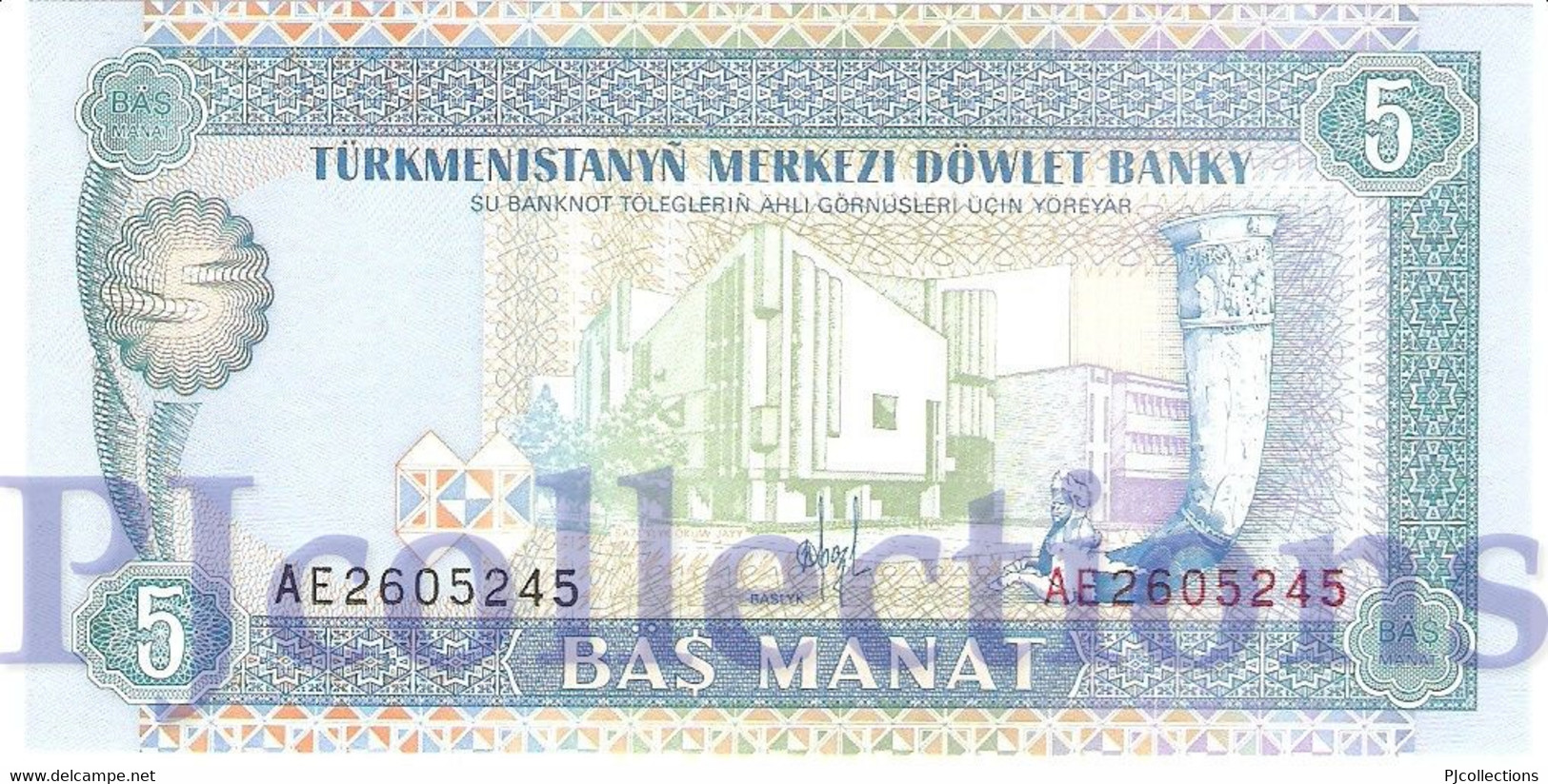 TURKMENISTAN 5 MANAT 1993 PICK 2 UNC - Turkménistan