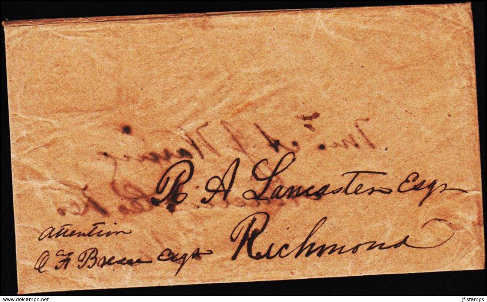 1862. Jefferson 10 Cents Hoyer & Ludwig. RICHMUND VA. SEP. 12 1862. On Turned Cover To Aurelia ... (Michel 2) - JF124227 - 1861-65 Stati Confederati