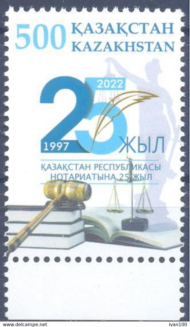 2022. Kazakhstan, 25y Of Privat Notary, 1v,  Mint/** - Kasachstan