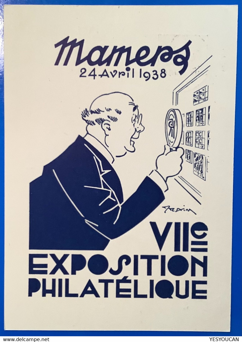 1938 France Entier Postal CP 55c Type Paix VIIe EXPOSITION PHILATELIQUE MAMERS (Sarthe Philatelic Exhibition - Standaardpostkaarten En TSC (Voor 1995)